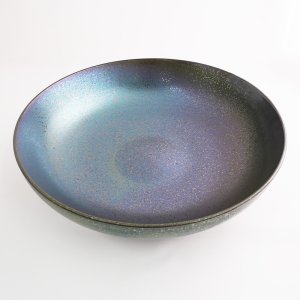 画像3: 【HAGANE -鋼-】33cmボウル　ブルー結晶 【HAGANE -鋼-】33cm Bowl Blue Crystal